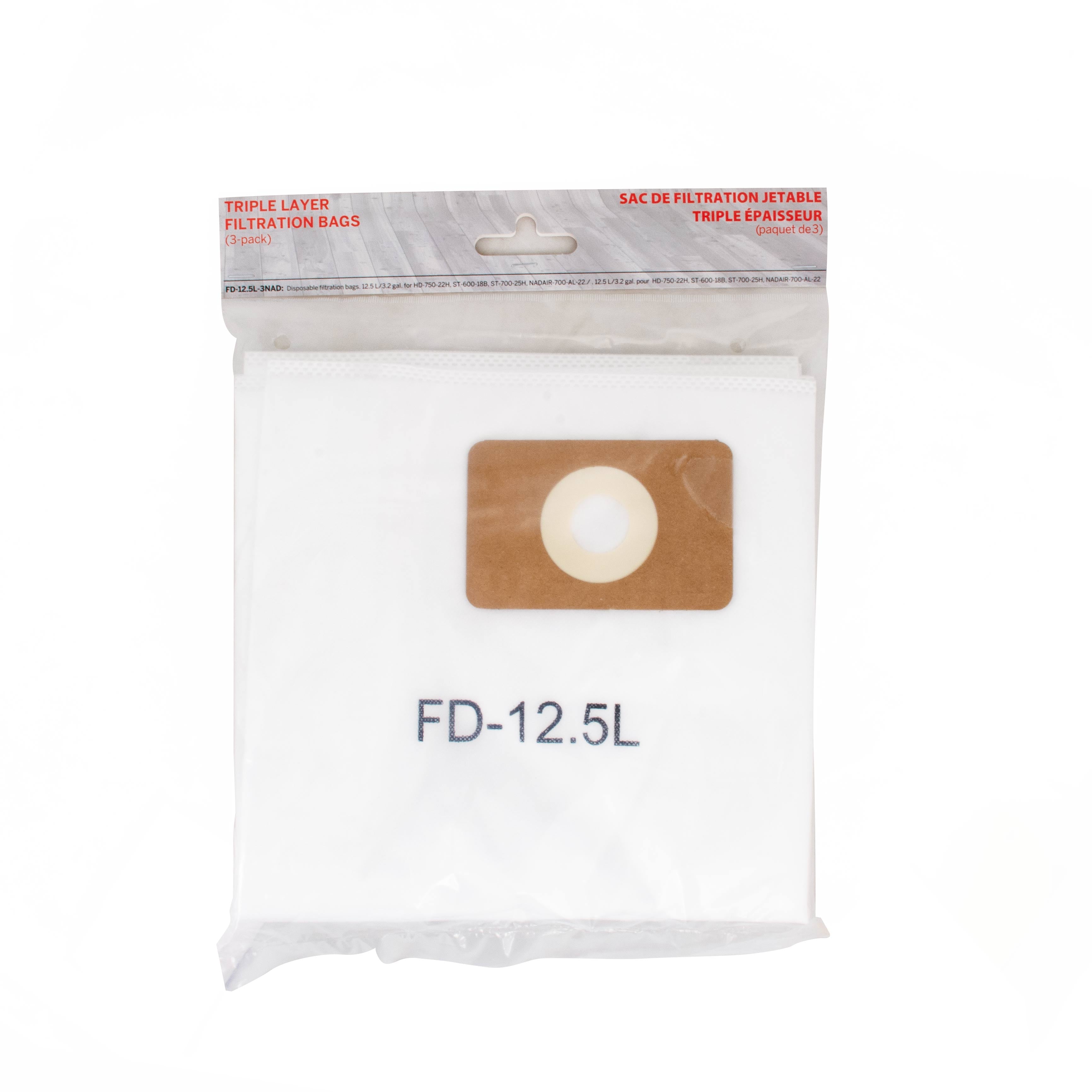 Nadair Hepa Bags 12.5 L / 2.75 G PK3