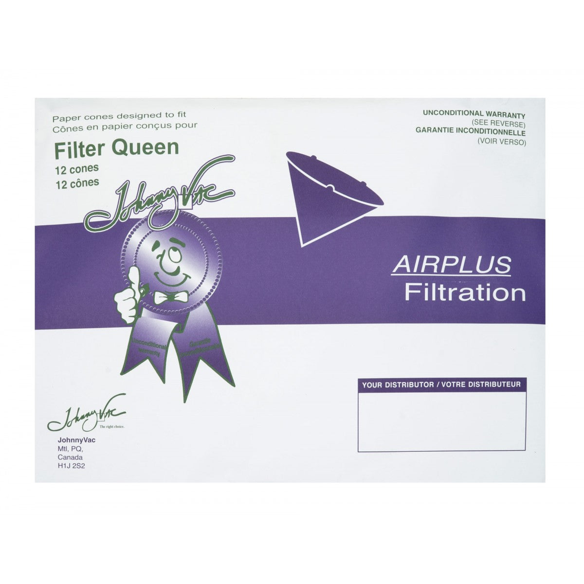 Sacs Coniques pour Aspirateur Filter Queen Paquet de 12