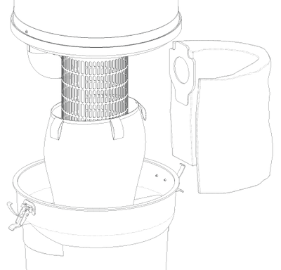 Filtre cage métal DrainVac 9 gallons – Pro2, G2, Summum et plus (réf. FILT-07DVI)
