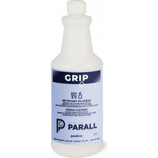 Gentle abrasive cream grip cleaner