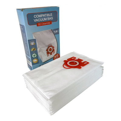 Miele Style FJM Bags with 2 Filters - Pack of 8