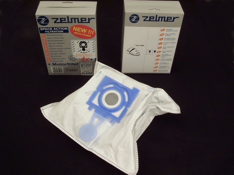 Zelmer 3000 / 4000 / 5000 Bags (Pack of 3 + 1 Filter)